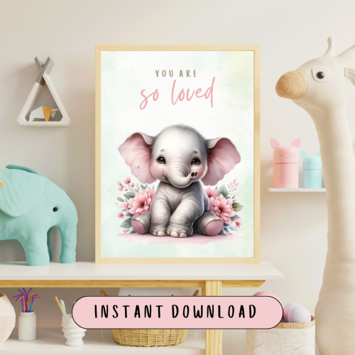 You are so love Elephant Digital Art Print