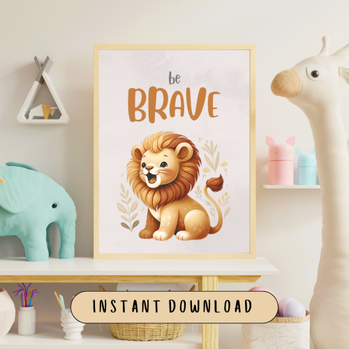 Be Brave Lion Digital Art