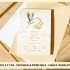 Editable Baby Shower Invitation Template - Stork Delivery 5x7 - Instant Download Digital File - Personalisable & Printable Invite