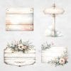 16 Wedding Signs Clipart Bundle Shabby Chic Style | Rustic Floral PNG Images | Wedding Invitations, Scrapbooking, Planner, Junk Journal
